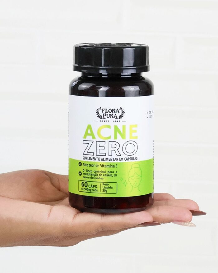 ACNE ZERO COM 60 CAPS DE 500MG | FLORA PURA