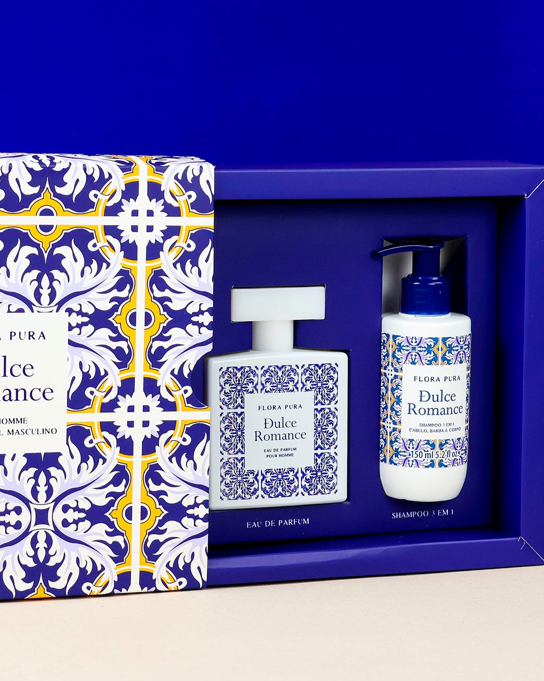 KIT MASCULINO DULCE ROMANCE-PERFUME +SHAMPOO 3EM1-F.PURA - Imagem 2