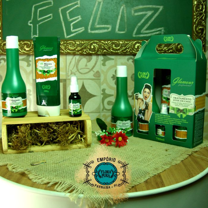 KIT CAPILAR GLAMOUR PROFISSIONAL - DTOX EM CASA 780ML | FLORA PURA - Imagem 2