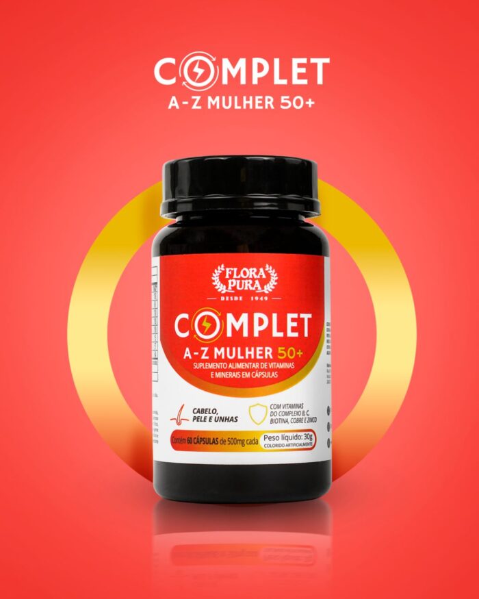 COMPLET A-Z MULHER 50+ C/60CAPS DE 500MG| FLORA PURA