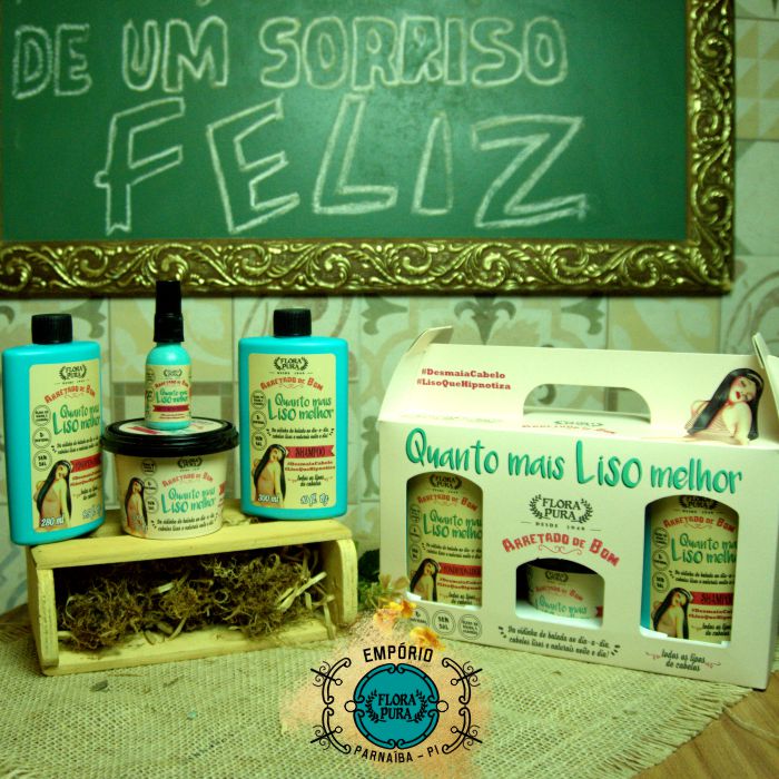 KIT CAPILAR - ARRETADO DE BOM - QUANTO MAIS LISO MELHOR 810ML | FLORA PURA - Imagem 2