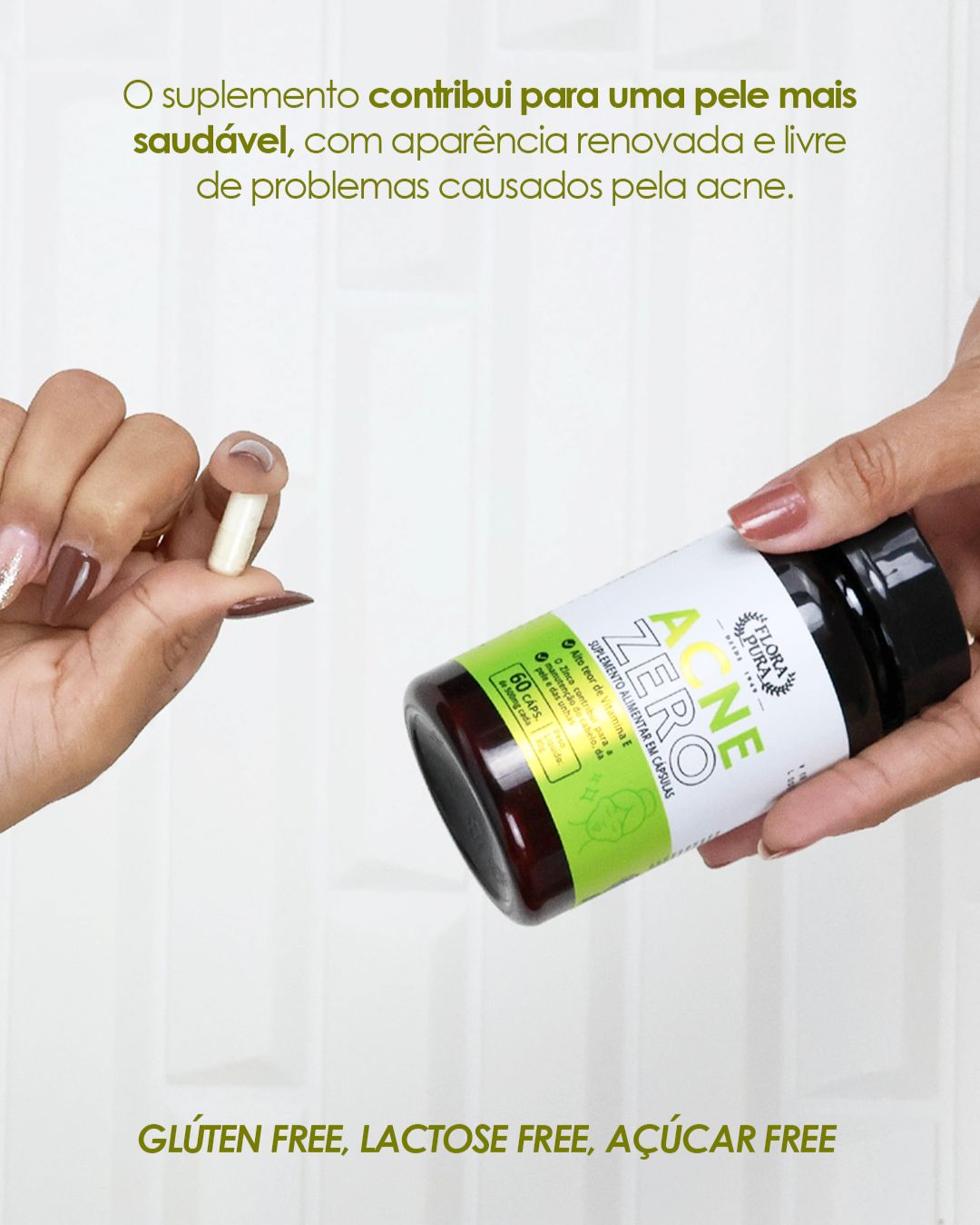 ACNE ZERO COM 60 CAPS DE 500MG | FLORA PURA - Imagem 2